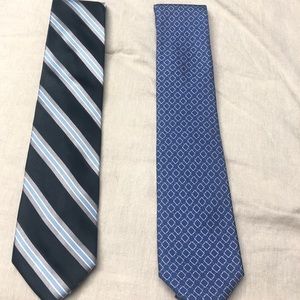 Michael kors black with grey stripes(Tommy hilfhiger Tie blue with rhombus’s)
